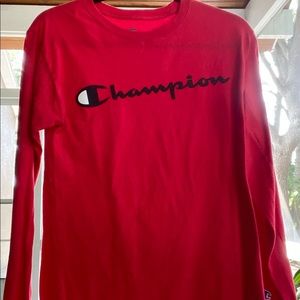 Red champion long sleeve shirt